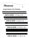 3/16" 1/4" 5/16" 1/2" Sharpline 150' Double Vinyl Pinstripe. Fixed Price $55.80.