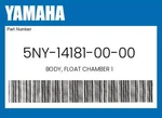 Yamaha Genuine Body, Float Chamber 5NY-14181-00-00. Fixed Price $100.79.