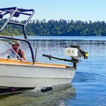 4.0 Hp Outboard Motor Stroke Gas Boat Engine Long Shaft Air Cooling. Fixed Price $221.40.