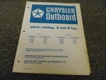 1975-1976 Chrysler 8HP Outboard Motor 62HG 63HG 82HG Parts Catalog Manual Xo. Fixed Price $38.37.
