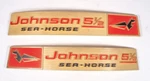 1960 Johnson 5 1/2 Hp Sea-horse Outboard Hood Side Emblems (plastic) & Fasteners. Fixed Price $49.99.