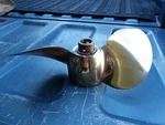Evinrude Johnson Brass 2 Blade Propeller - Michigan Aj 461 10" X 15.5" Pitch. Fixed Price $70.00.