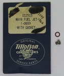 New Tillotson Main Fuel Jet .069 For Mercury Marine Part No. 012515 / 1399-1962. Fixed Price $13.99.