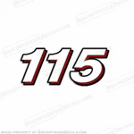 Fits Mercury Single "115" Decal - 2006 Style. Fixed Price $29.95.