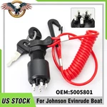 Replacement Johnson Evinrude Key Switch W/lanyard 5005801 Push To Choke Brp Omc. Fixed Price $24.99.