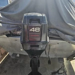 Johnson 48HP Outboard Motor J48E8LEOS 1995 2-STROKE Complete Engine W/ Gearbox. Fixed Price $2700.00.