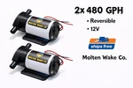 X Ballast Bag Reversible Water Pump 480GPH - Fat Sac Boat 12V Wakesurf. Fixed Price $389.99.