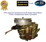 1972 Johnson Outboard 9.5 Hp Power Head Motor 75 Lbs. Compression Both Cylinders. Fixed Price $125.00.