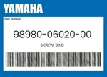 Yamaha Genuine Screw, Bind 98980-06020-00. Fixed Price $11.29.