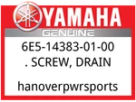 Yamaha Oem Part 6E5-14383-01-00 Screw,drain. Fixed Price $5.95.