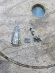 1951-52 Champion 2LHD Hydro-drive Single 4.2 Hp Outboard Exhaust Baffle & Lock. Fixed Price $8.00.