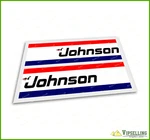Johnson Outboard Motor Cowl Laminated Pair Decals Stickers Graphics Kit 20 X 6". Fixed Price $18.70.
