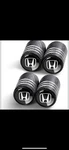 Universal Valve Stem Cap Covers Honda Style Black Metal Car Truck 4PCS. Fixed Price $8.99.