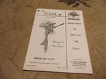Original Vintage Clinton K-550 5.5 Hp Outboard Motor Owners Manual Parts List. Fixed Price $27.99.