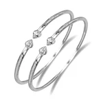 Bulb Ends .925 Sterling Silver West Indian Bangles, 1 Pair. Fixed Price $149.00.